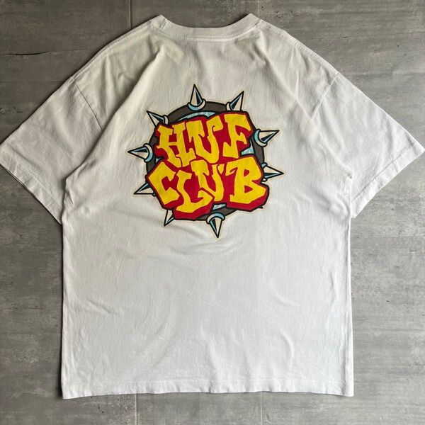 HUF ハフ HUF CLUB SS プリントTシャツ ホワイト Lサイズ