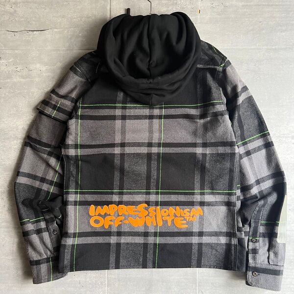 Off-White オフホワイト フルジップジャケット フード取外可 プリント