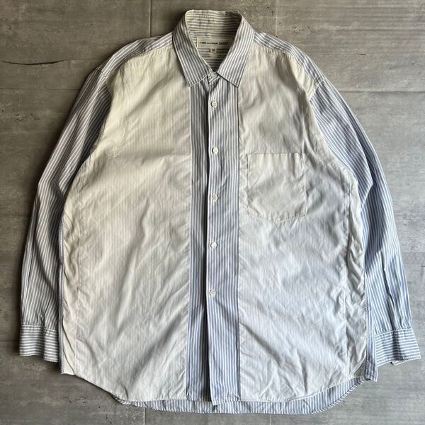 COMME des GARCONS SHIRT ストライプ ドッキングシャツ M