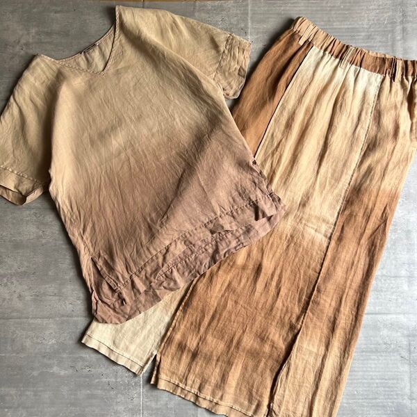 ISSEY MIYAKE 90s リネン トップス×スカート セットアップ M