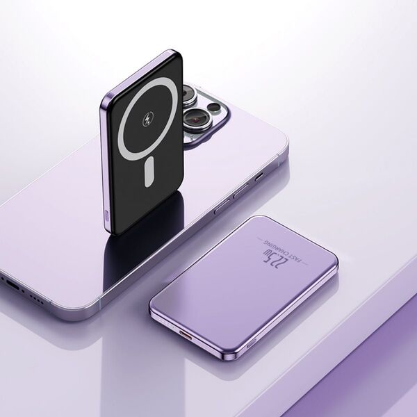 新薄型モバイルバッテリー10000mAh ワイヤレス充電器 強力マグネット 急速充電