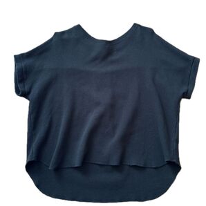 アンドミー ワッフルVネック Tシャツ ブラック Mサイズ