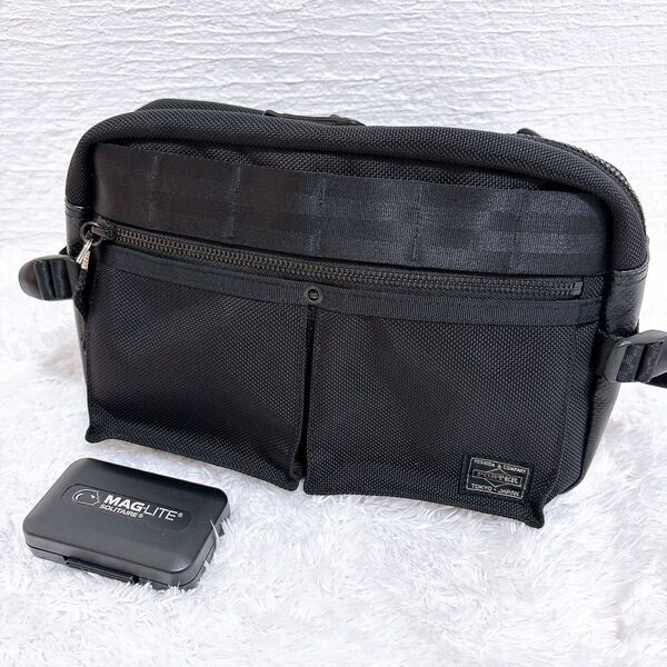 【美品】PORTER HEAT ヒート ショルダーバッグ マグライト付き ボディバッグ