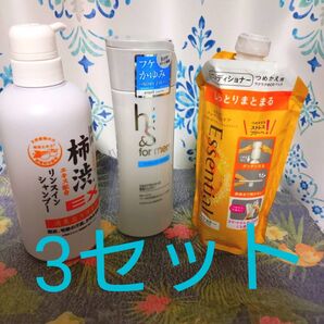薬用柿渋 リンスインシャンプーEX h&S エイチ・アンド・エス フォーメンスカルプEX 薬用シャンプー エッセンシャルセット