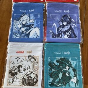 原神 オリジナル 巾着 ポーチ コカコーラ コラボ パイモン 4種セット
