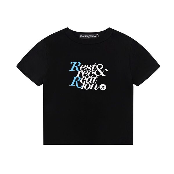 韓国 Rest&recreation 半袖 クロップド Tシャツ トップス 黒