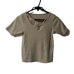 【未使用】AZUL by MOUSSY リブカットソー2枚組ベージュ レディース