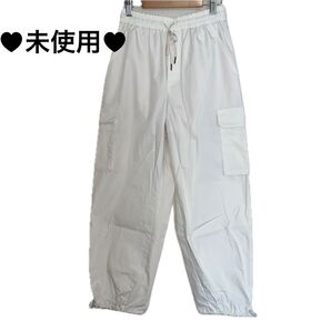 【未使用】GU カーゴプルオンパンツ (裏地付)オフホワイト Sサイズ