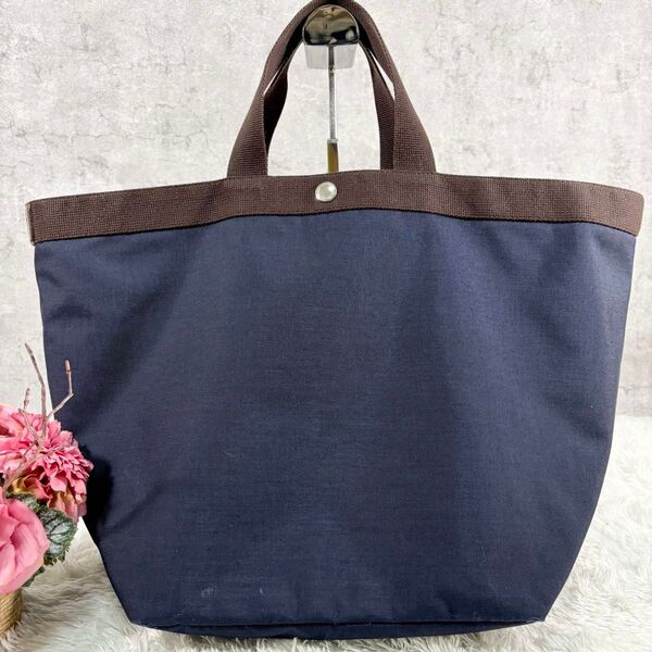 【美品】 エルベシャプリエ ハンドバッグ 舟型 725C トートバッグ Herve Chapelier Cライン