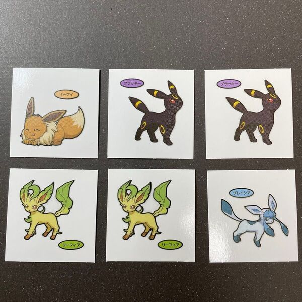 ポケモンパン デコキャラシール 6枚セット イーブイ ブラッキー リーフィア グレイシア