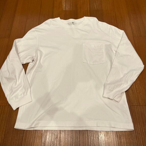 UNIQLOユニクロウォッシュコットンクルーネックTシャツ(長袖)XL