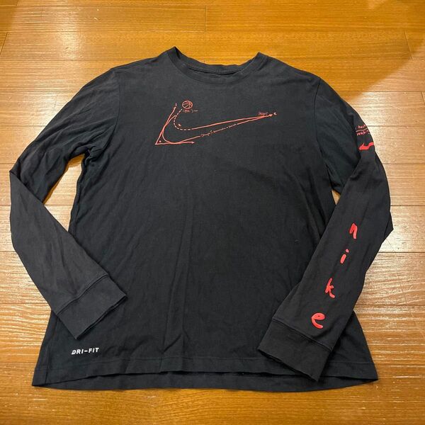 NIKE ナイキ ロゴ 長袖カットソー ロンT ブラック L 長袖Tシャツ ロンT 黒 ロングスリーブ