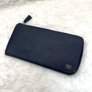 PORTER カレント L字ファスナー 長財布 ロングウォレット ネイビー