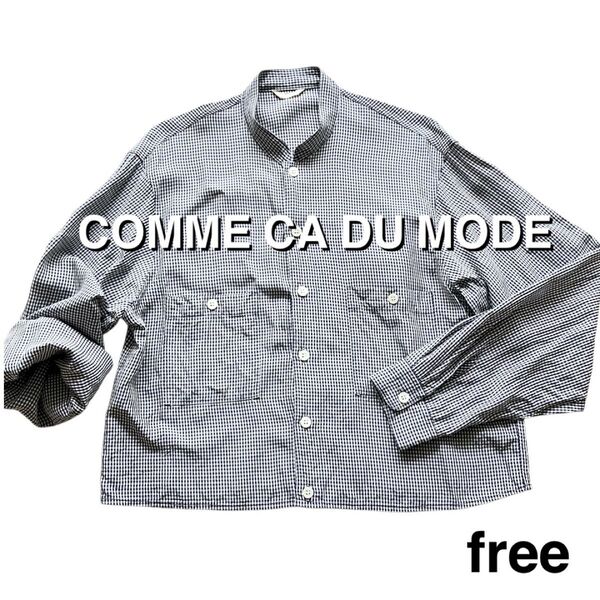 COMME CA DU MODE クロップド丈 長袖 シャツ レディース FREEサイズ シャツジャケット コムサデモード