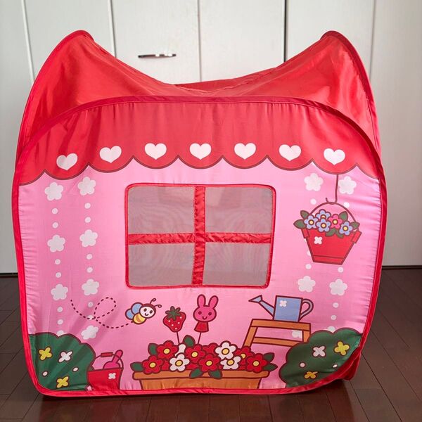 お花のままごとハウス 折り畳み式ボールハウス ピンク家型キッズテント 女の子 ガールズ 幼児 ごっこ遊び