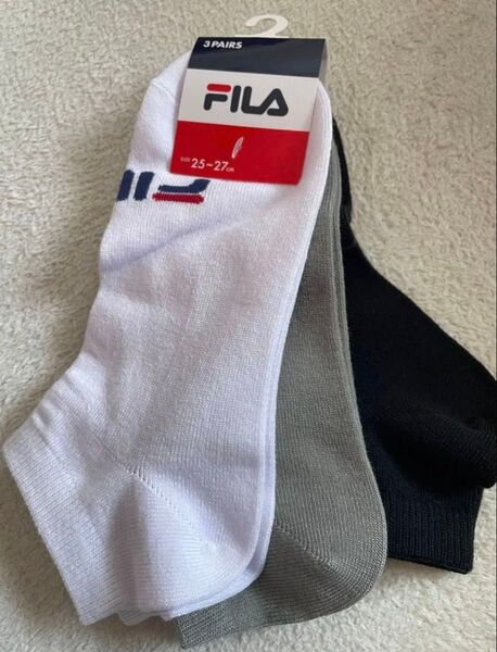 FIRA フィラ メンズ ショート丈 ソックス 3足組 靴下 スポーツブランド 25〜27cm