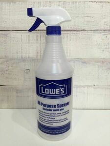 数量限定　貴重　アメリカ　スプレーボトル　32oz=約946ml　空容器　LOWE'S　容器　スプレーボトル　ボトル　空　詰め替え　メモル付き