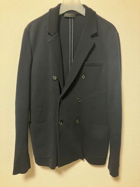 PRADA プラダ ダブル ジャケット 48 ネイビー W JK Navy テーラード