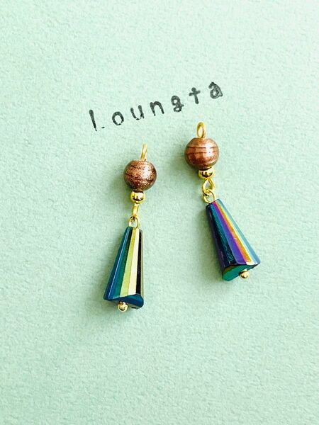 852ハンドメイドピアス 樹脂ピアス 金属フック 高品質樹脂ピアス 個性派ピアス イヤリング ノンホールイヤリング