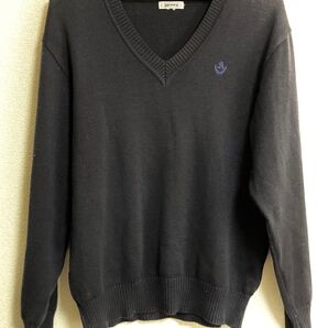 スクールVネックニット セーター 濃紺 Lサイズ
