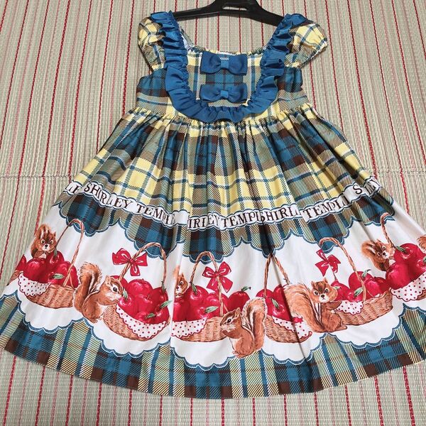 シャーリーテンプル リスリンゴバスケットワンピース 110 美品