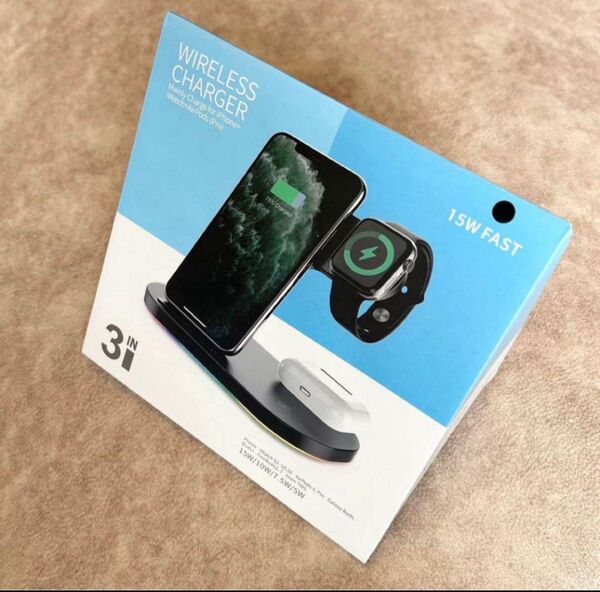 新品★ スマホ ワイヤレス充電 充電器 iPhone 充電 ワイヤレ充電基地 Apple Airpods iPhone