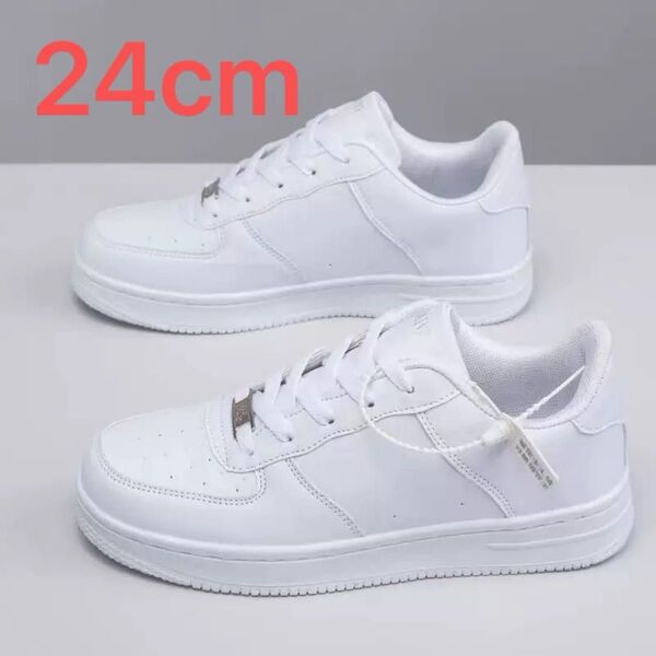 【新品】レディース 上靴 ホワイトスニーカーシンプルデザイン 合成革 厚底3.5cm