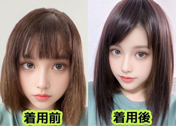 新品クリップ式軽量フルウィッグヘアピースダークブラウン30cmストレート