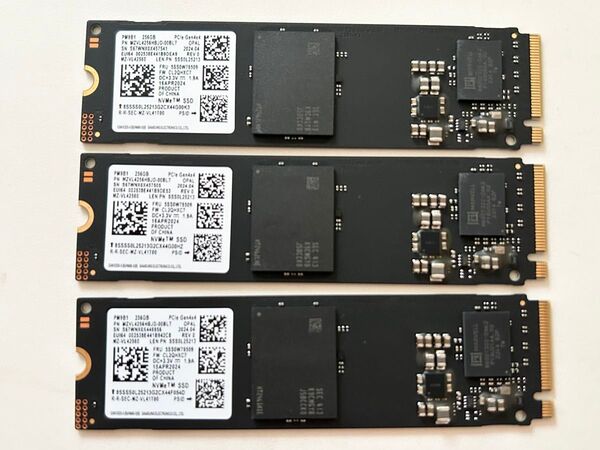 三個セット SAMSUNG PM9B1 M.2 2280 NVMe SSD 256G Gen4 MZVL4256 計768G