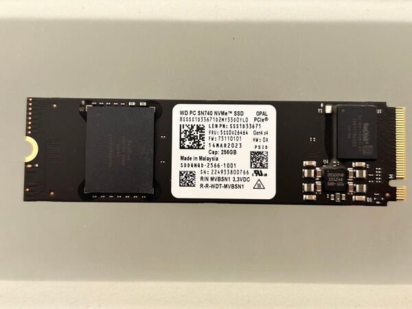 ③ WD PC SN740 NVMe SSD 256GB PCIe Gen4 M.2 2280 SDDQNQD 未使用に近い