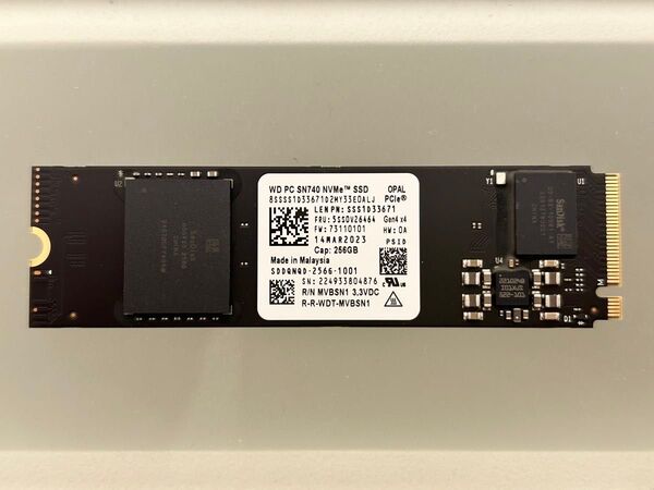 ④ WD PC SN740 NVMe SSD 256GB PCIe Gen4 M.2 2280 SDDQNQD 未使用に近い