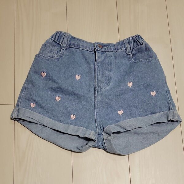 SHEINハート刺繍デニムショートパンツ 12Y(140cm)