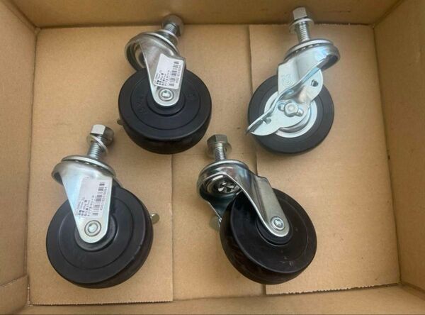 自在キャスター ストッパー付 4個 ST-75RHS ゴム車輪 75mm 荷重 60kg