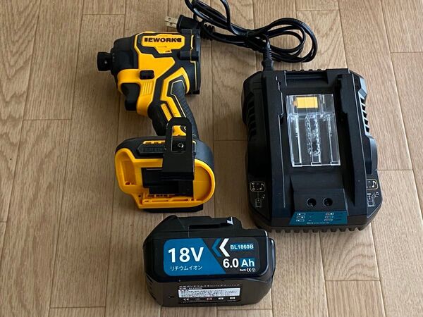EWORKS 充電式インパクトドライバーセット BL1860B イエロー系
