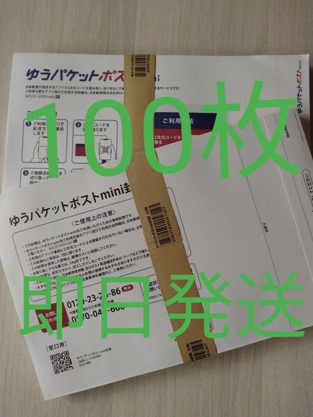 ゆうパケットポストmini専用封筒100枚 即日発送