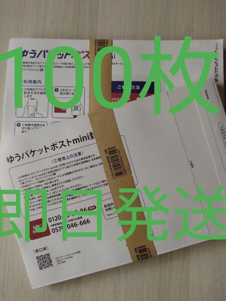 ゆうパケットポストmini専用封筒100枚 即日発送