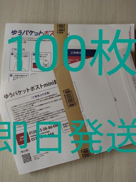 ゆうパケットポストmini専用封筒100枚 即日発送