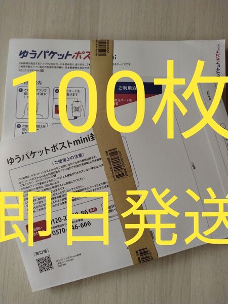 ゆうパケットポストmini専用封筒100枚 即日発送