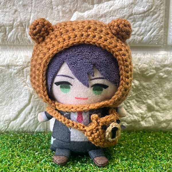 ハンドメイド にじぱぺっと ぬい服 クマ耳帽子 ニット帽 バッグ にじさんじ にじぱぺ くま耳 あみぐるみ 編みぐるみ 剣持刀也