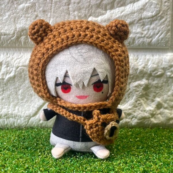 ハンドメイド にじぱぺっと ぬい服 クマ耳帽子 ニット帽 バッグ にじさんじ にじぱぺ くま耳 あみぐるみ 編みぐるみ 葛葉