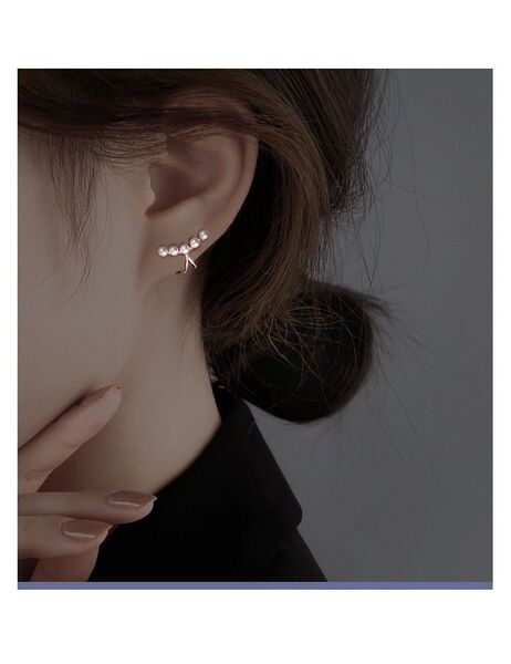 【新品】2個 ピンクゴールド パール イヤーカフ イヤリング アクセサリー 華やか 上品 セレモニー おしゃれ アクセント 未使用