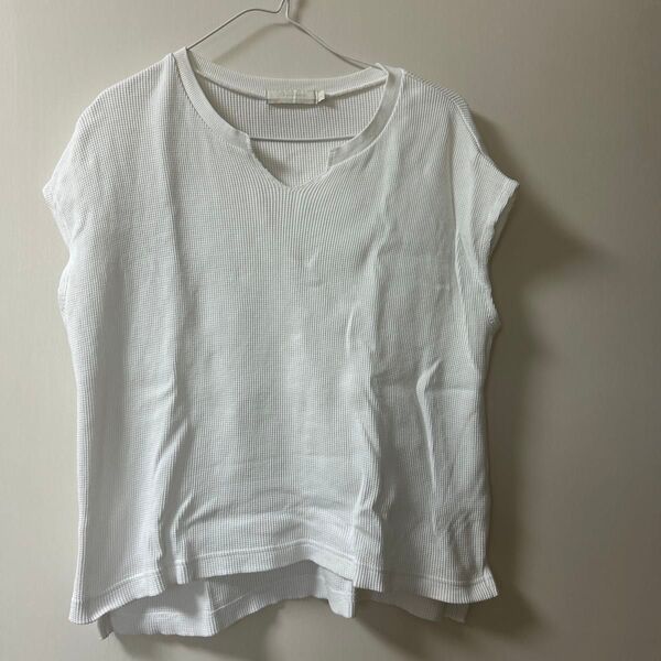 トップス カットソー Tシャツ 春夏 半袖カットソー ノースリーブ フレンチスリーブ M