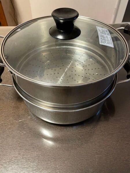 2段式蒸し器 ガラス蓋付きIH対応