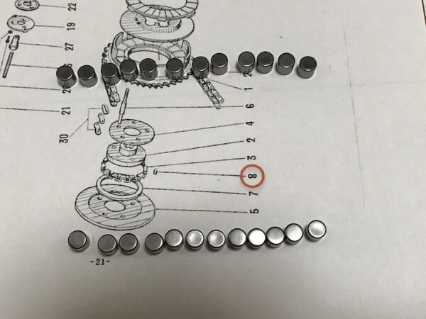 メグロクラッチ用24個セット旧規格品円筒コロ1/4”(6.35mm)×1/4”(6.35mm)最高級品