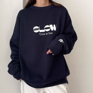 canal jean 1975 TOKYO SLOW起毛トレーナー ネイビー