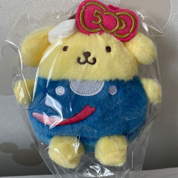 ポムポムプリン×ハローキティ コラボマスコット 50周年 未使用 ハローキティ新幹線