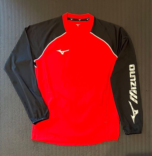 MIZUNO サッカー スポーツ ウェア 長袖 シャツ レッド ブラック サイズS 小学生 トップス