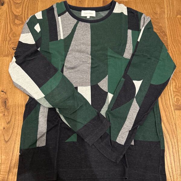 Calvin Klein ニット セーター マルチカラー 幾何学模様 Mサイズ