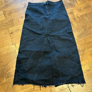 【未使用】SHEIN DAZYデニム ロングスカート ブラック