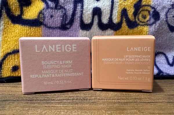 LANEIGE ラネージュ バウンシー スリーピングマスク 10mL 、リップスリーピングマスクグレープフルーツ3g